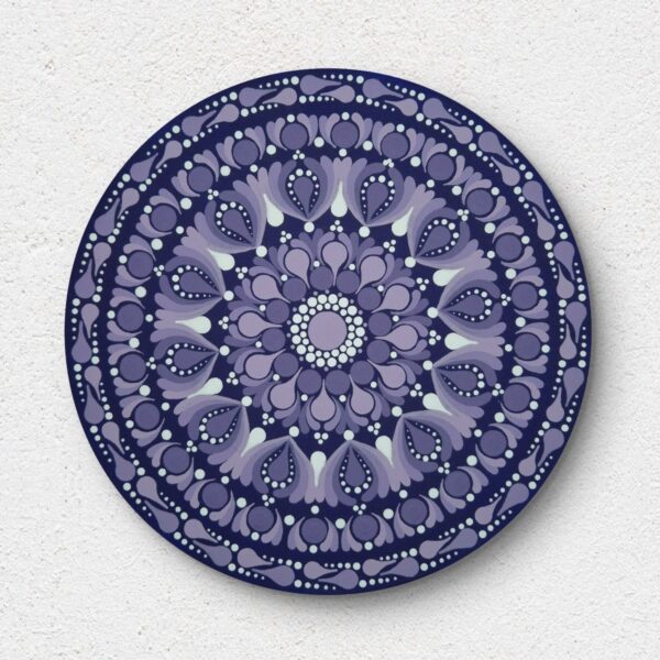 Lila mini mandala – 20 cm átmérőjű akril festmény