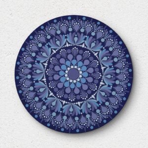 Kékeslila mini mandala – 20 cm átmérőjű akril festmény