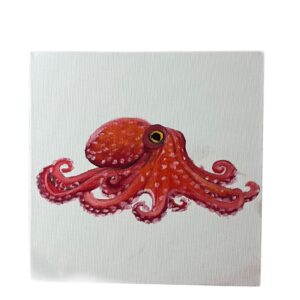 Vörös Polip (Octopus vulgaris) – Eredeti olajfestmény