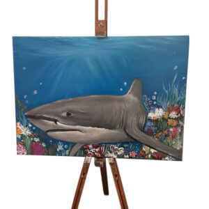 Bikacápa (Carcharhinus leucas) – Eredeti olajfestmény
