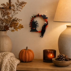 A kísértetfa kis őrzője – kézműves halloweeni ajtó- és falidekoráció