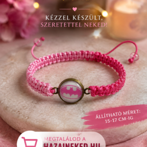 🦇💗 Mini Hős – Egyedi Batman makramé karkötő ✨