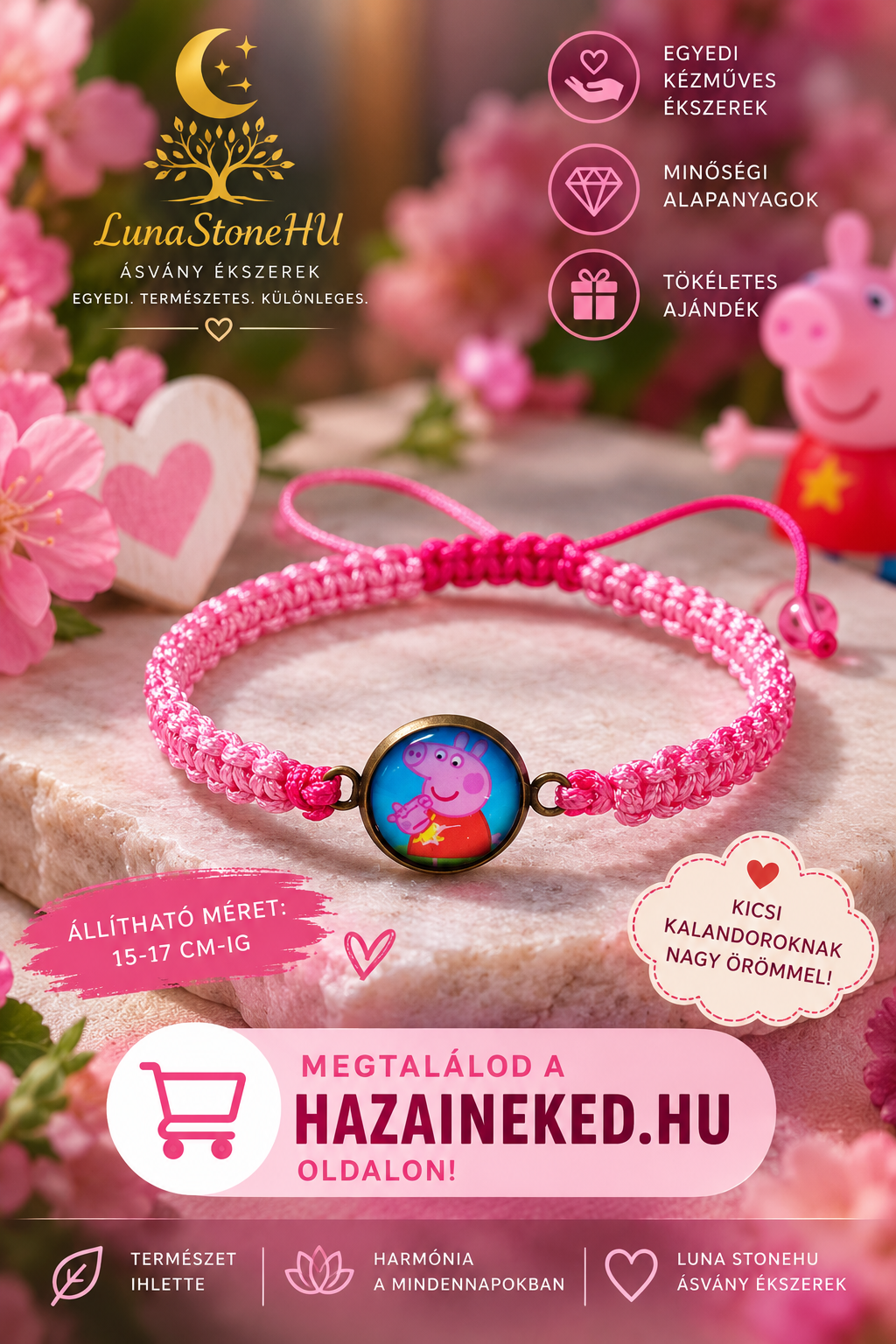 💕 Peppa malacos vidám karkötő 💕