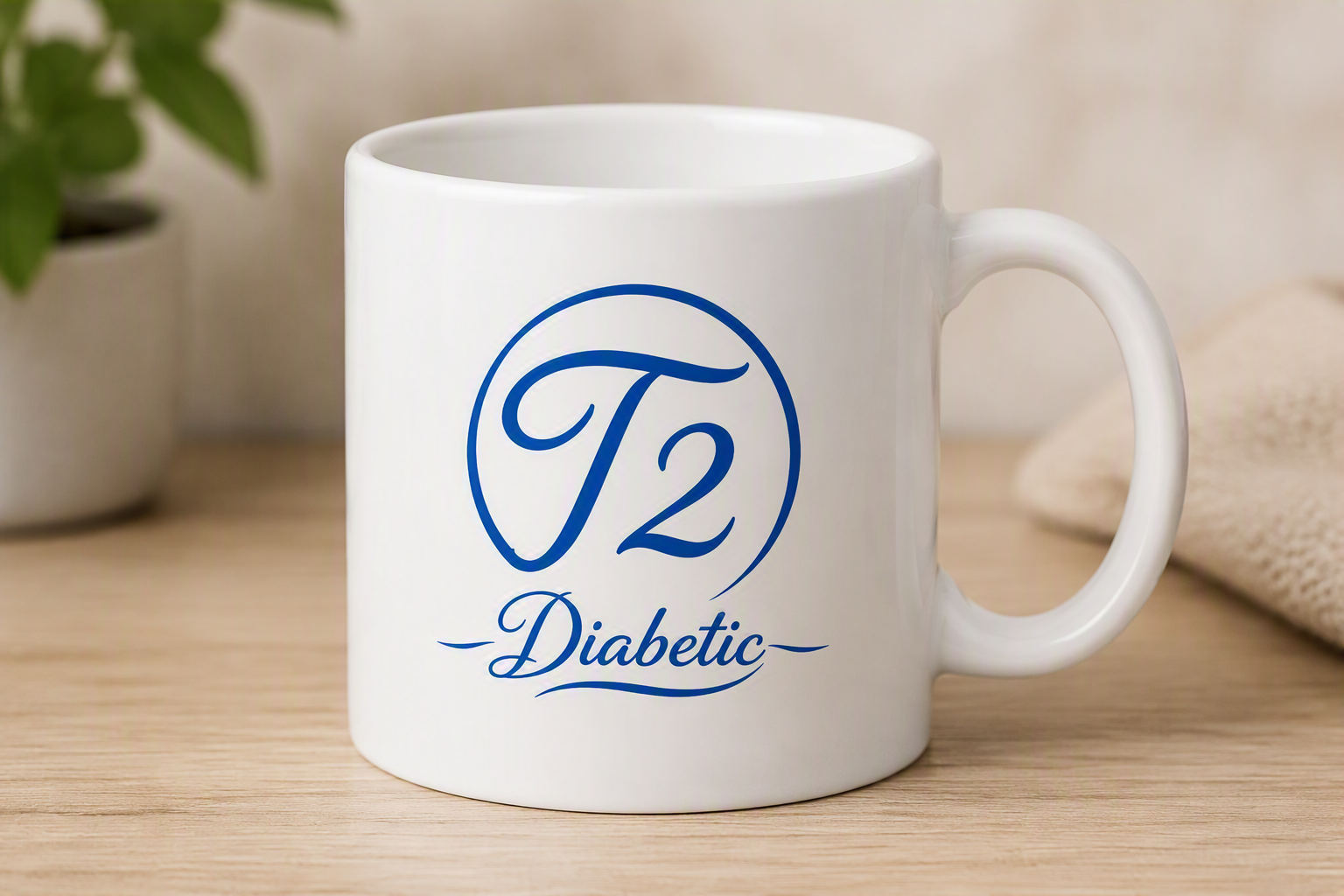 T2 Diabetic – Elegáns bögrére készült grafika cukorbetegeknek