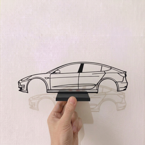 Tesla Model 3 sziluett dekoráció