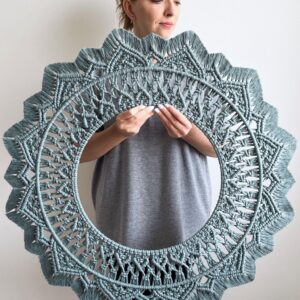 Óriás makramé mandala falidísz, 80 cm átmérőjű egyedi fali dekoráció