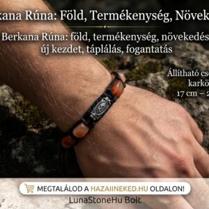 Új Kezdetek Férfi Karkötő – Berkana Rúna, Karneol és Achát Ásványokkal