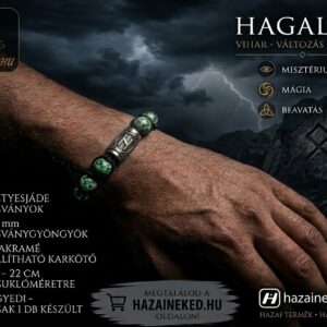 Hagalaz Rúna Férfi Ásványkarkötő