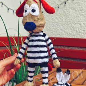Zebrapizsamás kutyus, horgolt