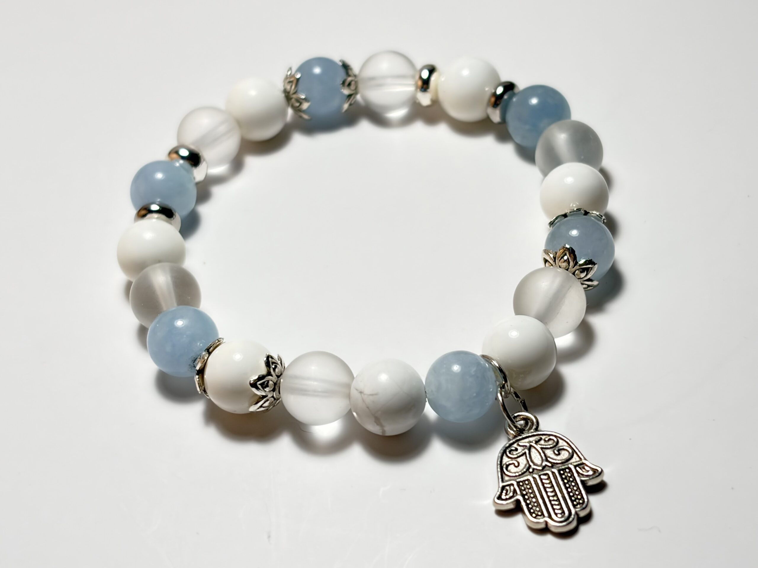 Hamsa kéz medálos ásvány karkötő