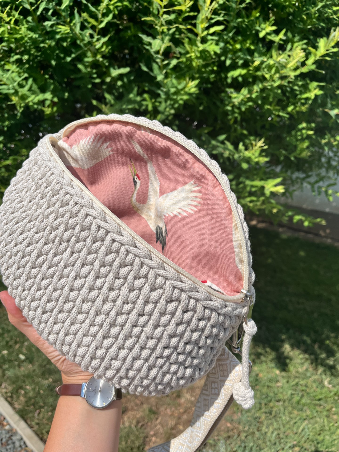 Horgolt crossbody táska