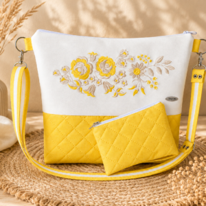 Napsugár Kalocsai – hímzett válltáska ajándék neszesszerrel 💛🌼