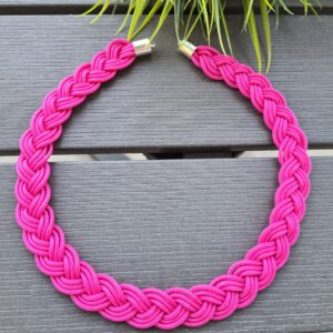 Magenta színű fonott paracord nyaklánc