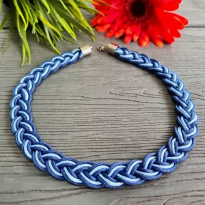 Tengerészkék – baba kék fonott paracord nyaklánc