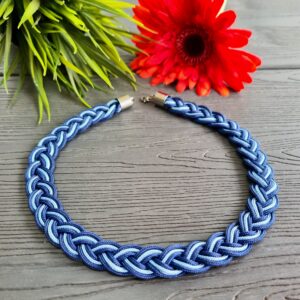 Tengerészkék – baba kék fonott paracord nyaklánc