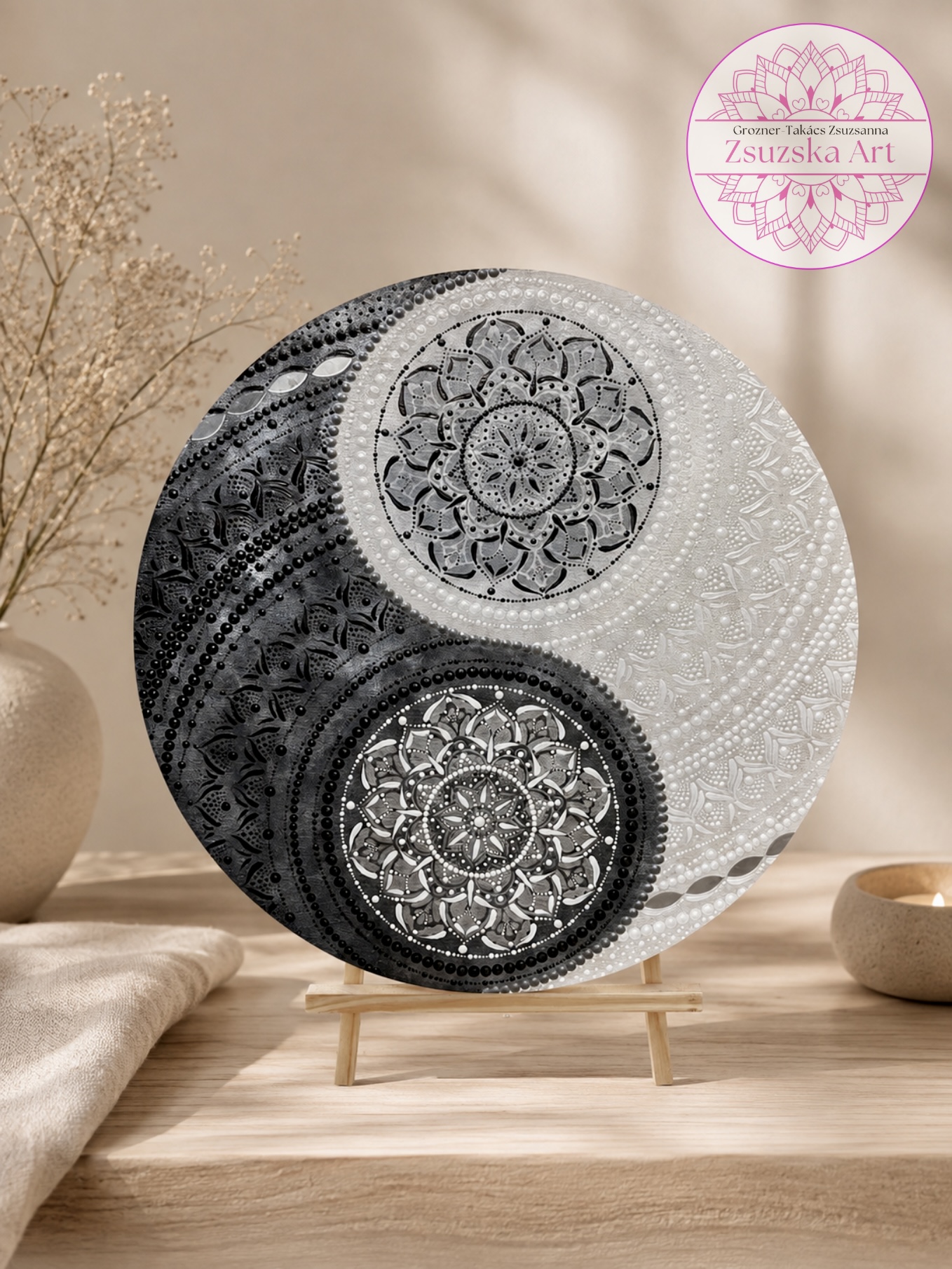 Mandala – jin jang – 50 cm