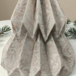 Kis fenyő origami dísz beige és fehér KF011