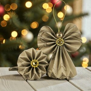 Beige, barna mintás papírangyalka PANAR0125