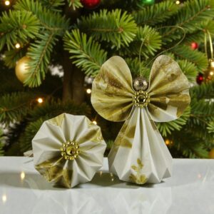 Ekrü, arany papírangyalka PANAR0127