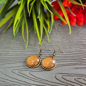 Metál sötét bronz – bronz lógós fülbevaló