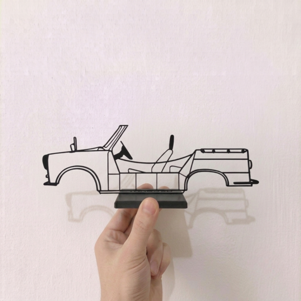 Trabant Tramp sziluett dekoráció