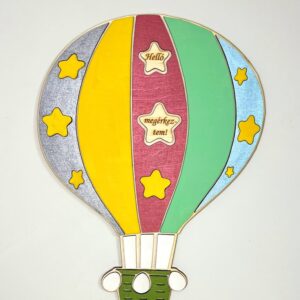 Hőlégballon baba mérföldkőkép – különleges emlékőrző