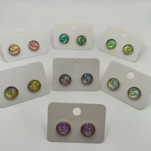 Crystal 10 mm-es texturált csillogó pontfülbevaló kollekció