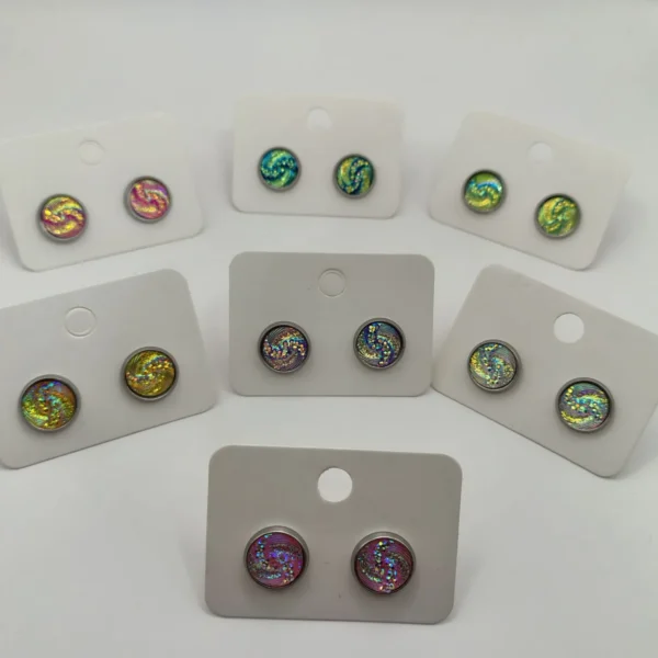 Crystal 10 mm-es texturált csillogó pontfülbevaló kollekció