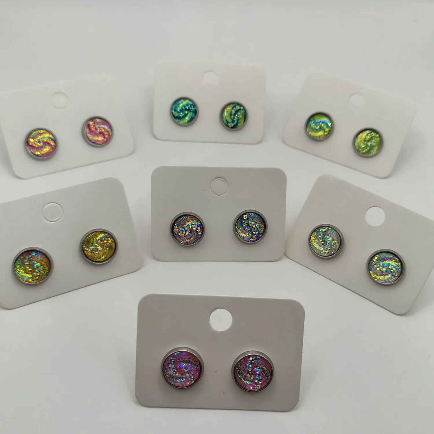 Crystal 10 mm-es texturált csillogó pontfülbevaló kollekció