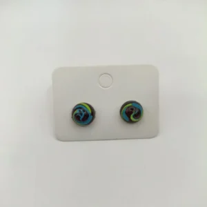 Üveggolyó hatású 10 mm-es pontfülbevaló