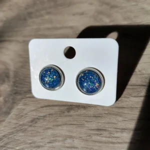 Aurelia Luxe 12 mm-es csillámos-arany pelyhes pontfülbevaló kollekció