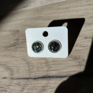 Aurelia Luxe 12 mm-es csillámos-arany pelyhes pontfülbevaló kollekció