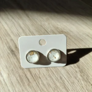 Aurelia Luxe 12 mm-es csillámos-arany pelyhes pontfülbevaló kollekció