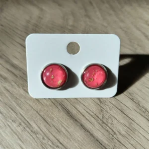 Aurelia Luxe 12 mm-es csillámos-arany pelyhes pontfülbevaló kollekció