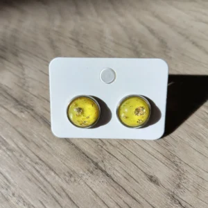 Aurelia Luxe 12 mm-es csillámos-arany pelyhes pontfülbevaló kollekció
