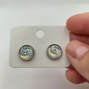 Crystal 10 mm-es texturált csillogó pontfülbevaló kollekció