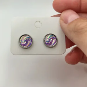 Crystal 10 mm-es texturált csillogó pontfülbevaló kollekció