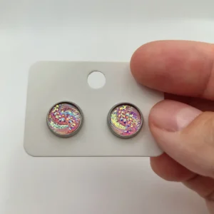 Crystal 10 mm-es texturált csillogó pontfülbevaló kollekció