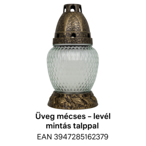 Üveg Mécses – Levél Mintás Talppal (3 színben)