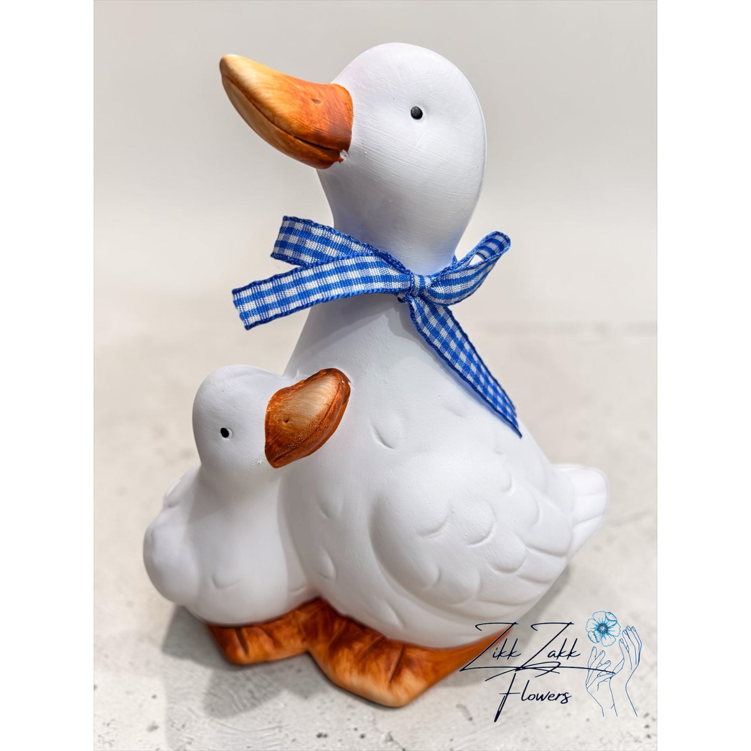 Kacsa mama és kiskacsa figura