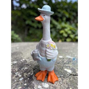 Virágcsokros liba figura
