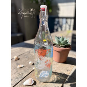 Mintás üvegpalack csatos kupakkal – 1 liter