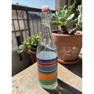 Mintás üvegpalack csatos kupakkal – 1 liter