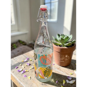 Mintás üvegpalack csatos kupakkal – 1 liter