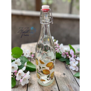 Mintás üvegpalack csatos kupakkal – 1 liter