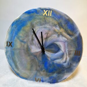 Kerek epoxy óra – kék (kicsi)