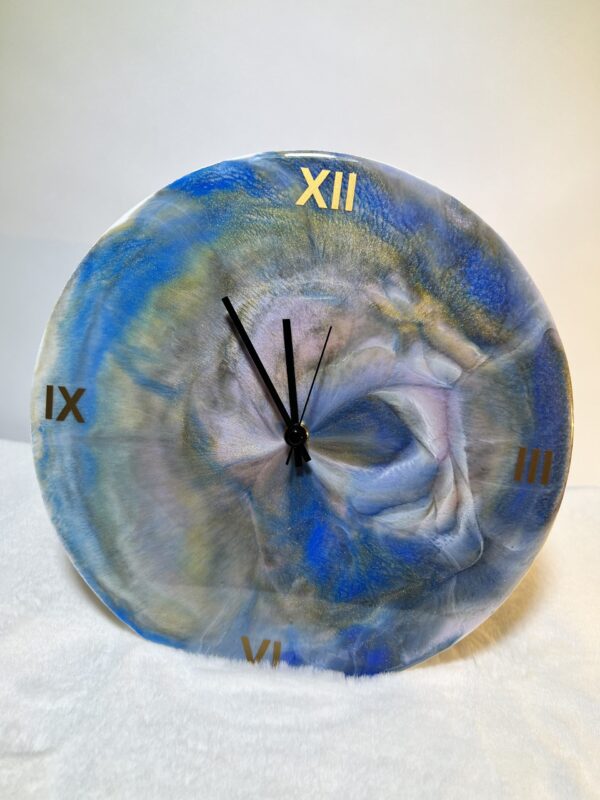 Kerek epoxy óra – kék (kicsi)