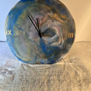 Kerek epoxy óra – kék (kicsi)