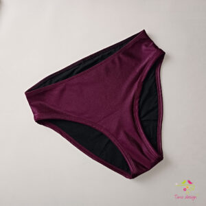 „Sparkling plum” csillogó lilásbordó menstruációs fürdőbugyi
