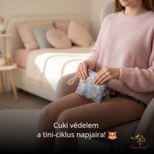 Tini menstruációs bugyi erdei állatok mintával, közepes erősségű vérzéshez